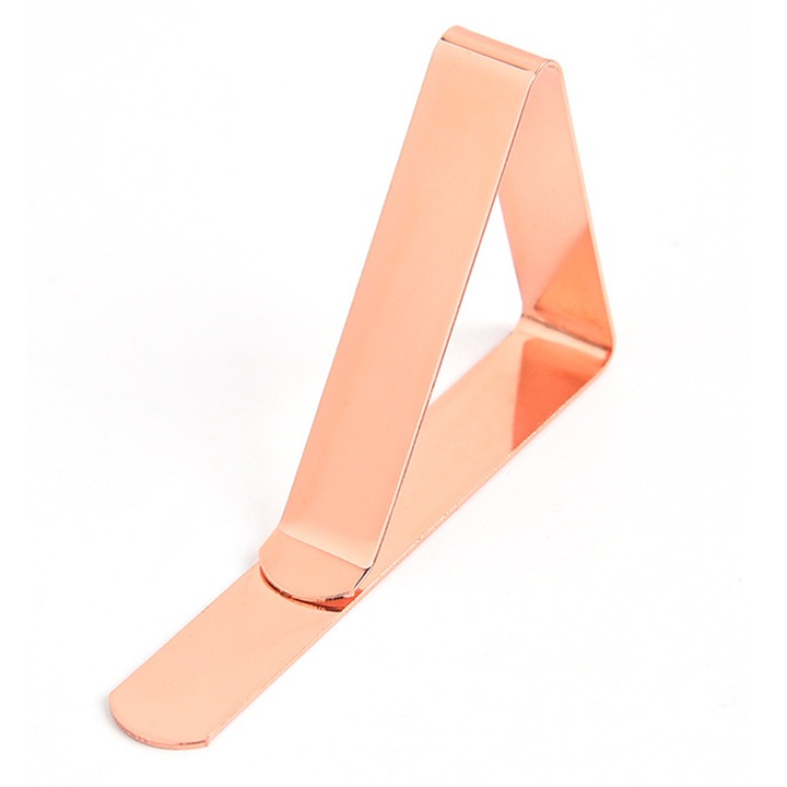 Щипки за покривки от неръждаема стомана, златни, 7.5x4.5см