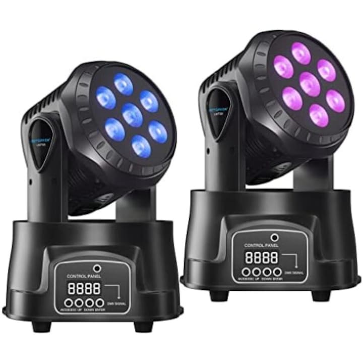 Set de lumini DJ BETOPPER, 4-in-1 RGBW, efecte colorate, 2 bucati