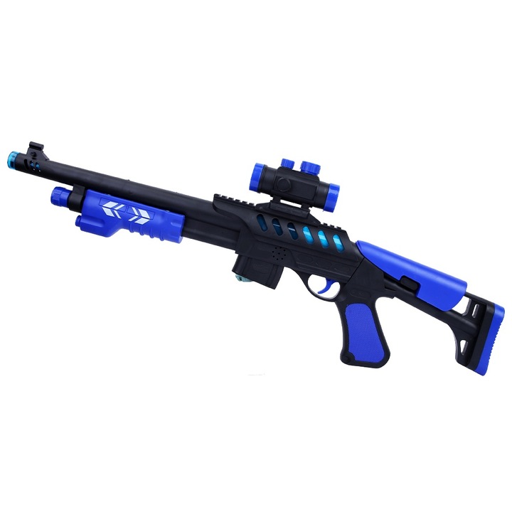 Pistol de jucarie cu lumina si sunet, Plastic, pentru copii peste 3 ani