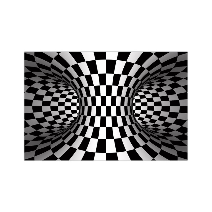 Covor din catifea, negru si alb, 40x60cm, poliester