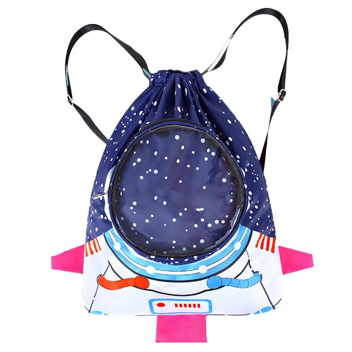 Astronaut gyerek hátizsák, QttvbTna, PVC, madzaggal, 37,5 x 34,5 x 17,5 cm, többszínű