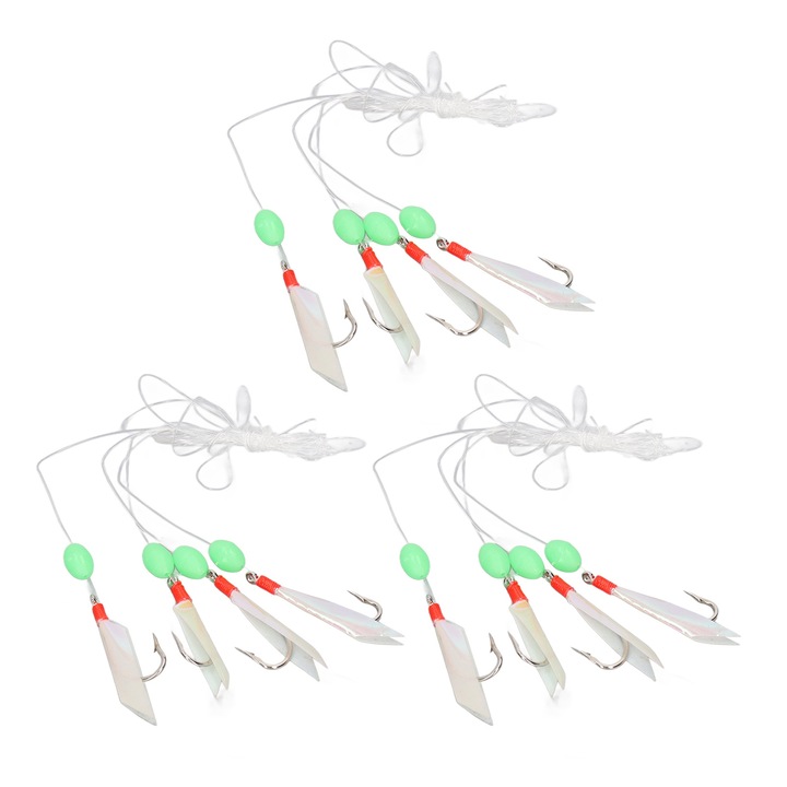 Horgászhorog készlet, nylon/rozsdamentes acél, tarka, 23g