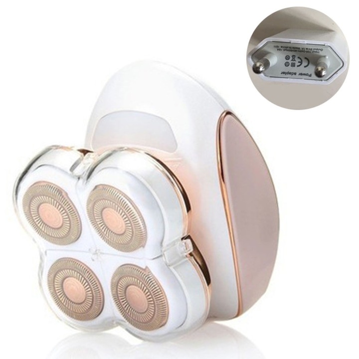 Wet and dry епилатор с 4 глави, Peysaitr, презареждаем, USB, 6x9x6cm