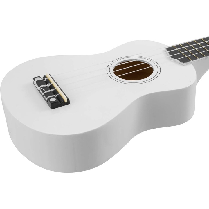 Ukulele kezdőknek és gyerekeknek, rózsaszín és fehér, 53 cm