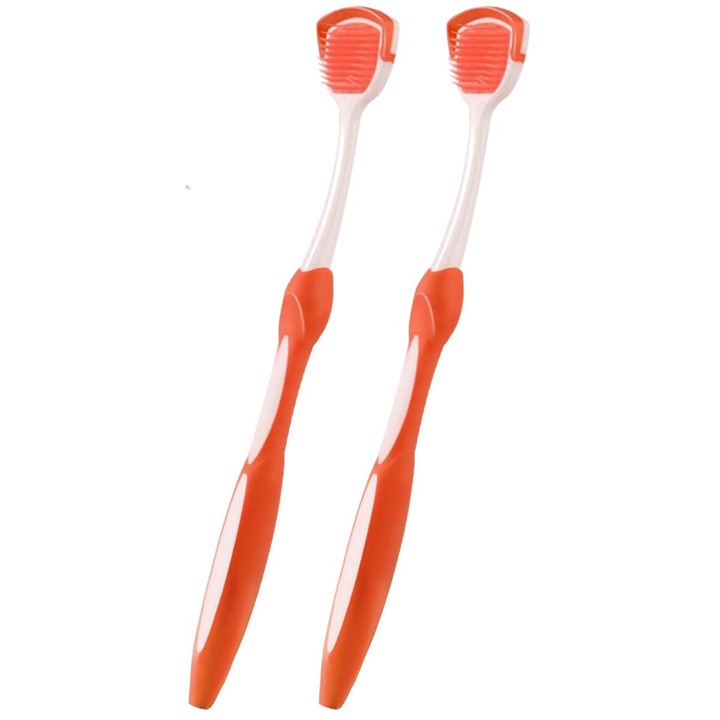 2 db-os nyelvtisztító készlet, fehér/narancs