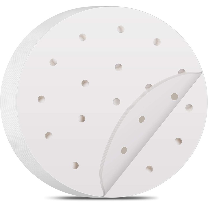 Set 200 de foi perforate pentru friteuza, hartie pergament, non-stick, rezistente la caldura, 9 inchi