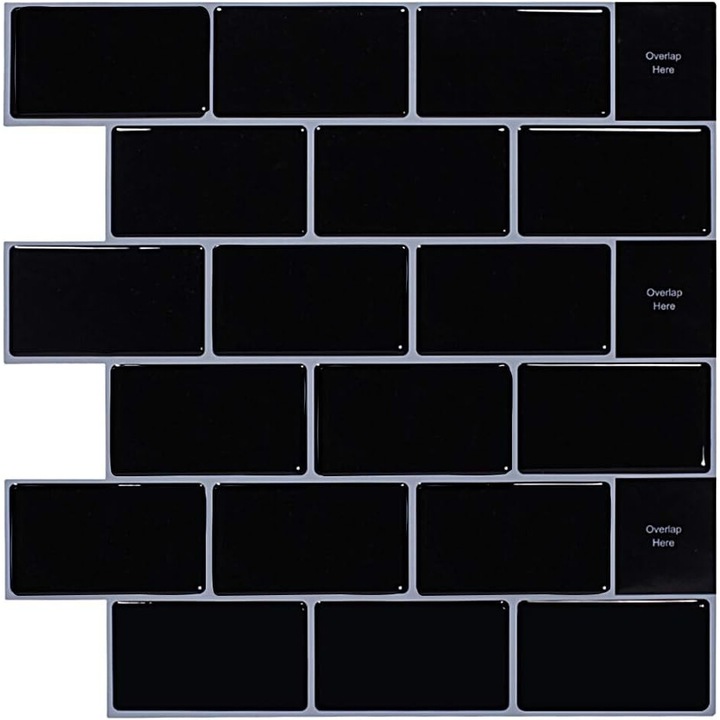 3D öntapadós dekoratív matricák, Jormftte, vízálló, 30.5x30.5cm, 4 lapos szett