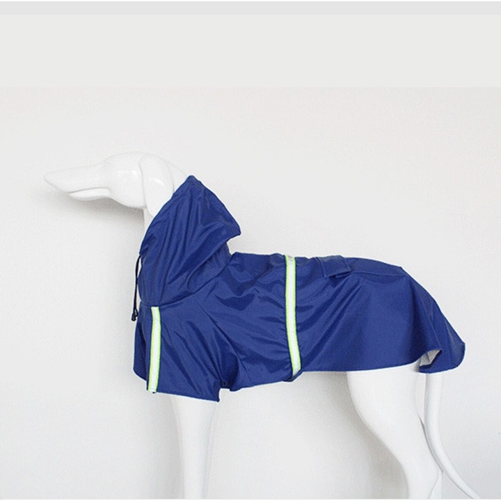 Haina de ploaie pentru caini talie mare, reflectorizanta, albastru, 5XL
