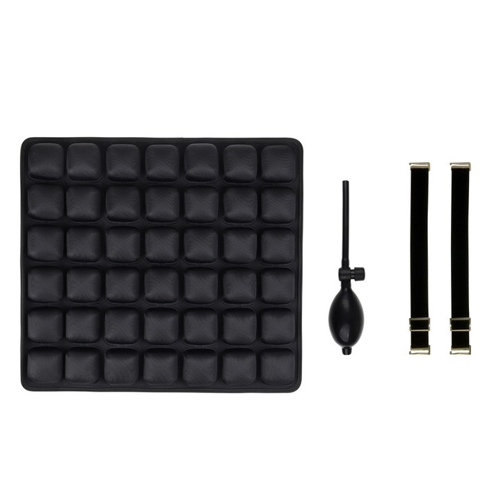3D въздушна възглавница за офис, Jormftte, черна, 25x30см, материал TPU+LYCRA