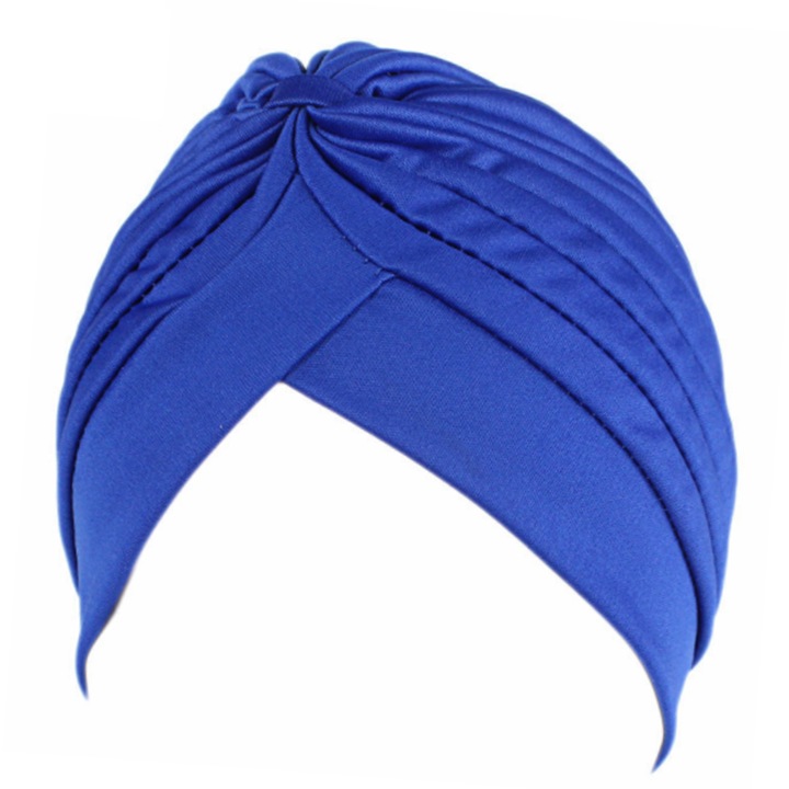 Lurrose 10 darab rugalmas turbán sapka keresztben Bennie fejfedő, pliszírozott kemoterápiás sapka, csavart fejkendő, rugalmas hajpánt nőknek, lányoknak (véletlenszerű szín) sötétkék
