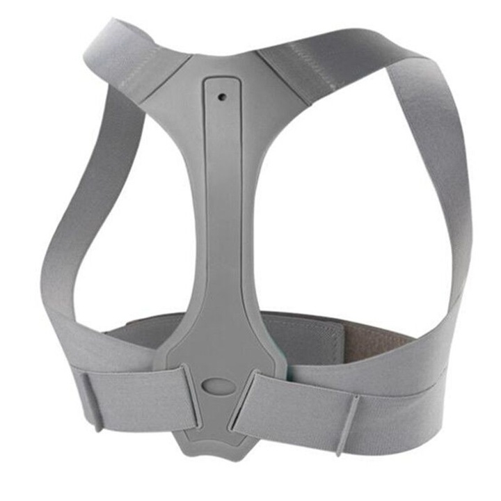Suport ortopedic pentru spate, corector de postura, elastic, gri, dimensiune mica
