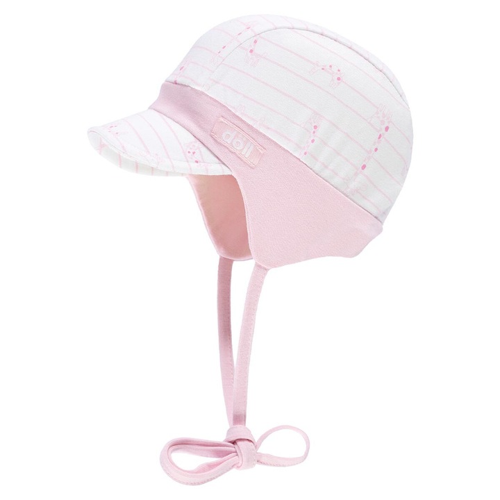 Caciula copii Bumbac Alb/Roz, Alb/Roz