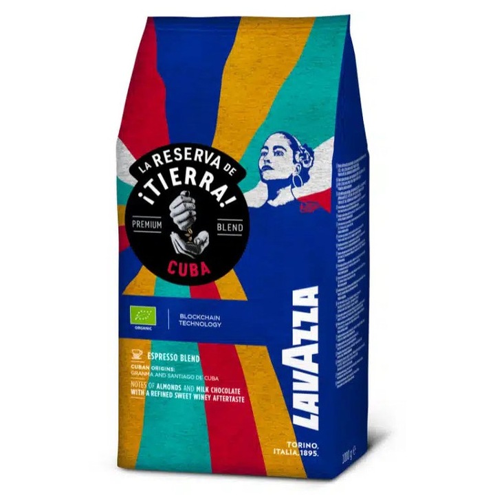 Cafea boabe, Lavazza La Reserva de Tierra Cuba, ecologica, amestec premium Arabica & Robusta, 1 kg