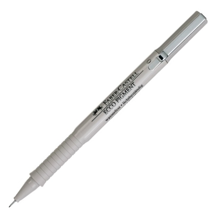Liner Faber Castell Ecco 0,3mm, tus pigmentat, rezistent la apa, culoare neagra
