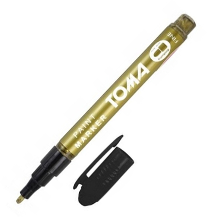 Marker Toma 441, fin, rezistent la apa, culoare aurie, 1.5mm