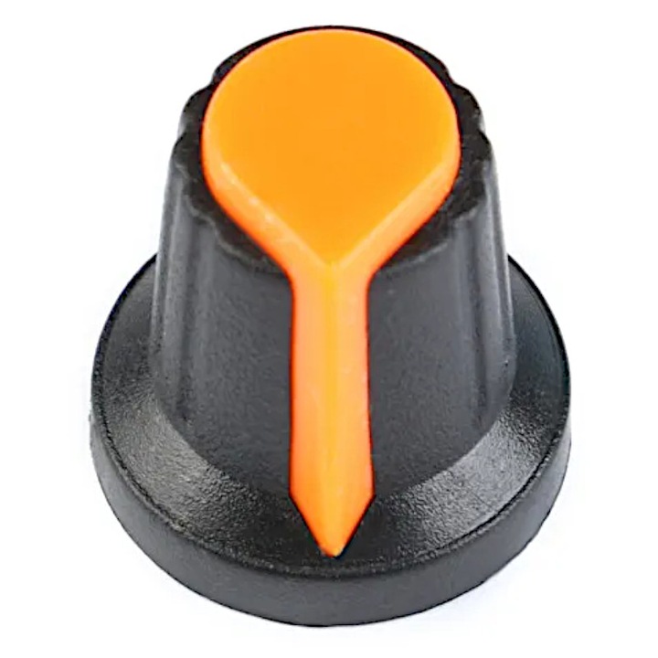 Buton potentiometru SE, Plastic, Portocaliu/Negru