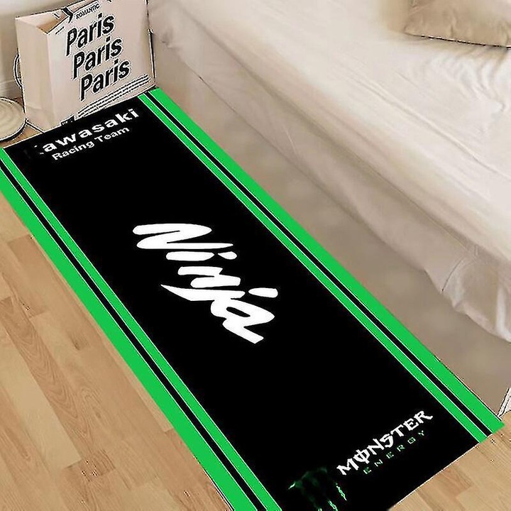 Килим, Неплъзгащ се, Полиестер, 50x160 см, Сив