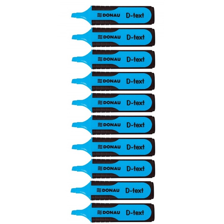 Set 10 markere DONAU D-Text, grosime linie 1-5mm, albastru