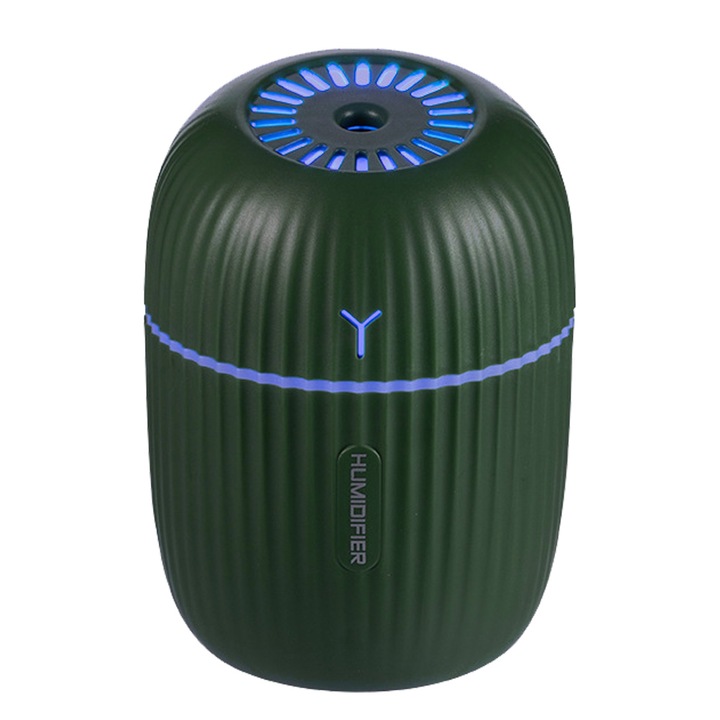 Mini Cool Mist akkumulátorral működő hordozható párásító, USB személyi asztali párásító, zöld