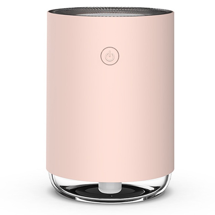 Hordozható párásító, USB, 2 permetezési mód, 200 ml, éjszakai fény, rózsaszín