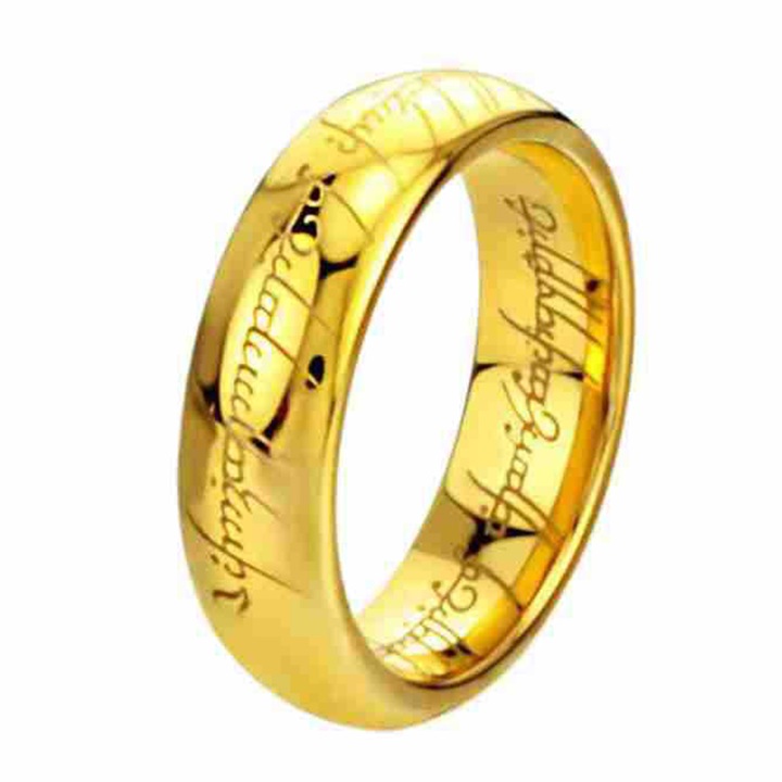 Inel barbati din titan, auriu, latime 7mm, 12