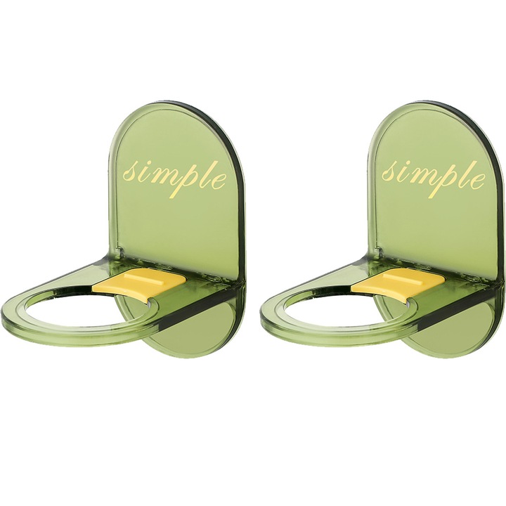 Комплект от 2 държача за дозатор за душ гел/течен сапун, за стенен монтаж, зелени, регулируеми