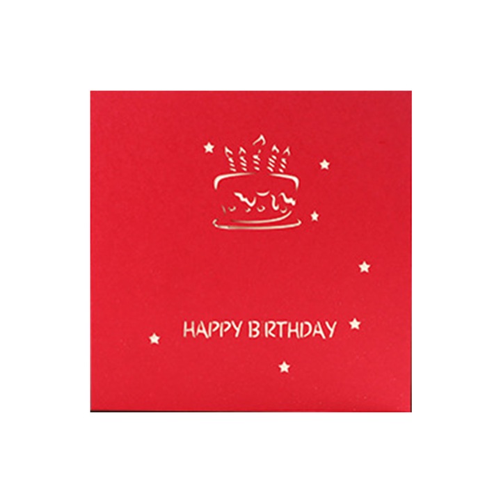 Felicitare 3D muzicala tort aniversar pop-up multicolor 15x20cm
