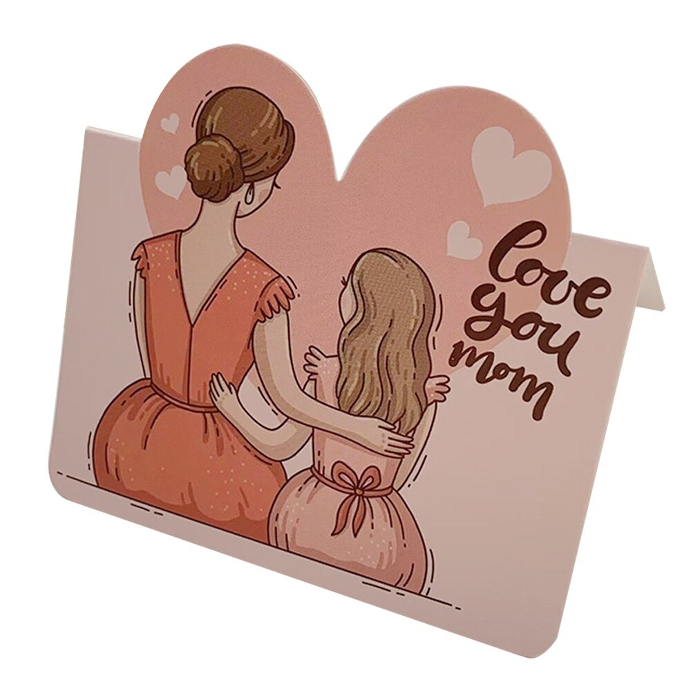 Set 100 felicitari inima, pentru Ziua Mamei, 9.3x8.3cm, multicolor