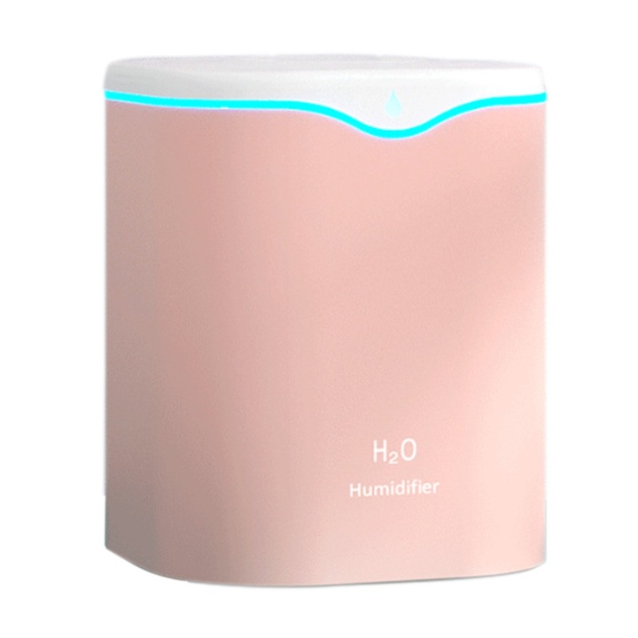 Párásító éjszakai fénnyel, csendes, 2L, rózsaszín, 2 permetezési mód készlet, automatikus leállítás