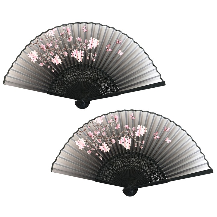 2 db dekoratív ventilátor készlet, QttvbTna, szövet, tarka, 30x21cm