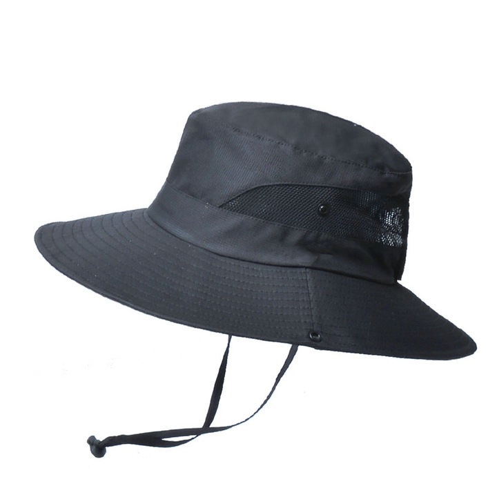 Шапка QttvbTna, UV защита, сгъваема, полиестер, унисекс за възрастни, черна