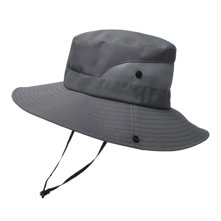 Шапка QttvbTna, UV защита, сгъваема, полиестер, унисекс за възрастни, сива