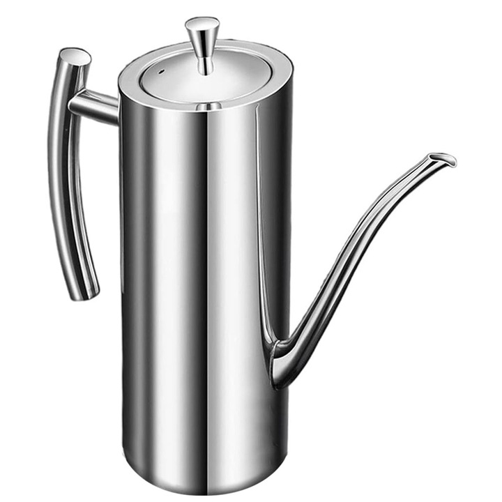 Sticla pentru ulei de masline, inox, 1000ML, 24.5x21x7.8cm, argintiu