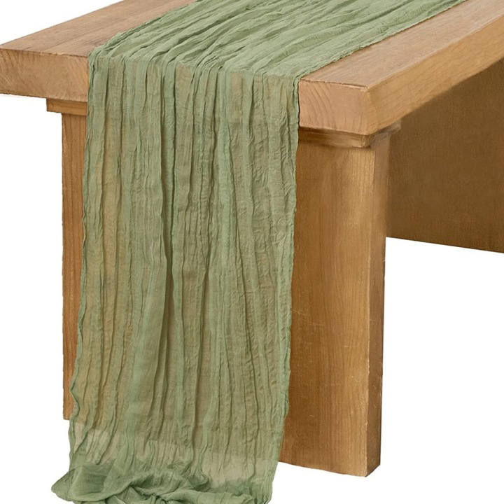 Set 2 traverse pentru masă, Poliester, Verde, 90x180cm