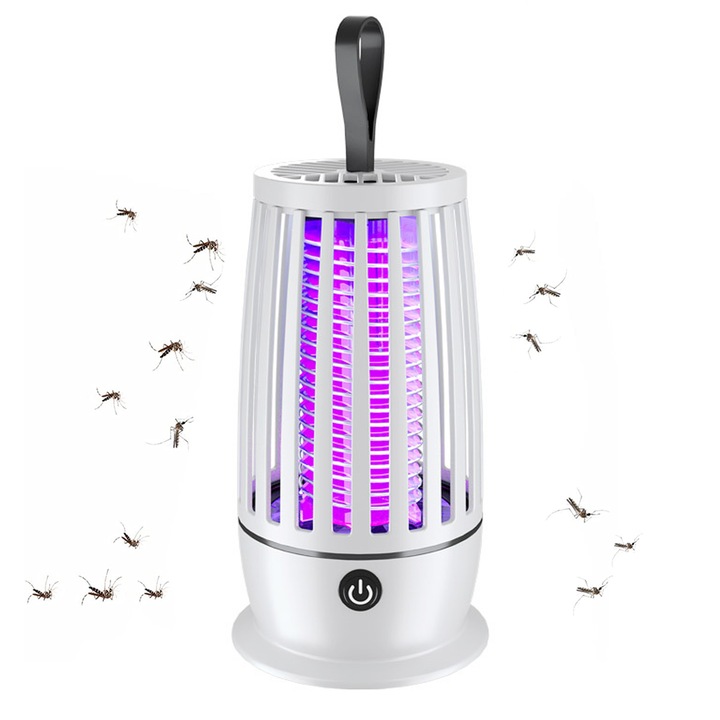 Електрическо устройство за отблъскване на насекоми Jormftte, капан за комари и мухи, компактен дизайн, лилава светлина