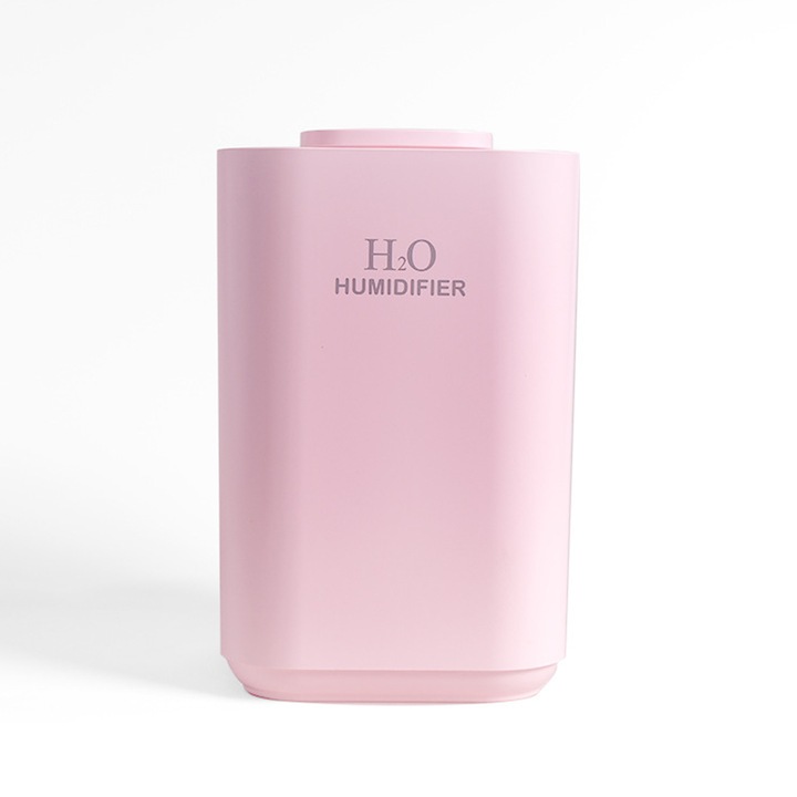 Hordozható párásító, nagy kapacitású 3300 ml, csendes működés, rózsaszín, 230x148x148mm