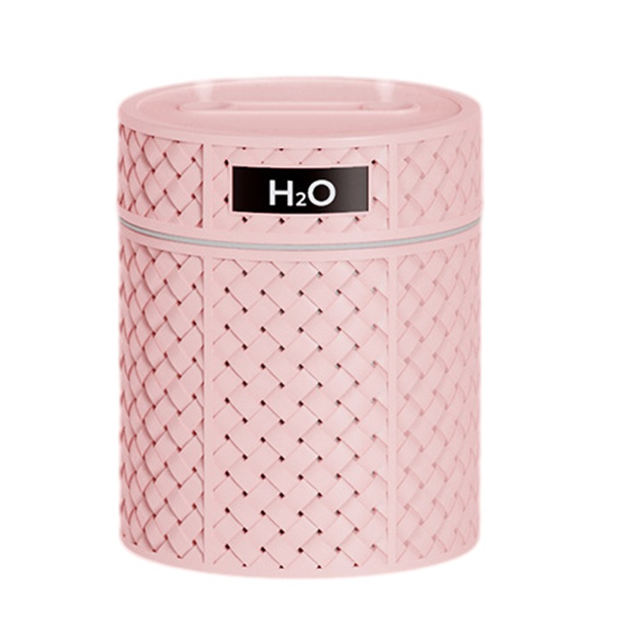 Hordozható párásító színes éjszakai fényekkel, 600 ml, rózsaszín, 116x96x96mm