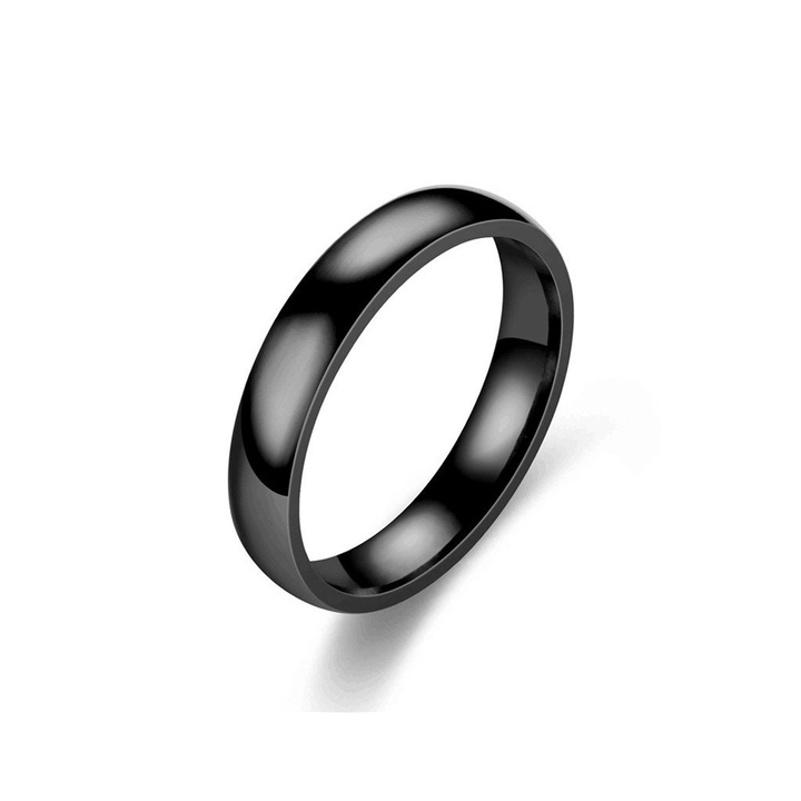 Inel de logodna, Titan, negru, 4mm, 9