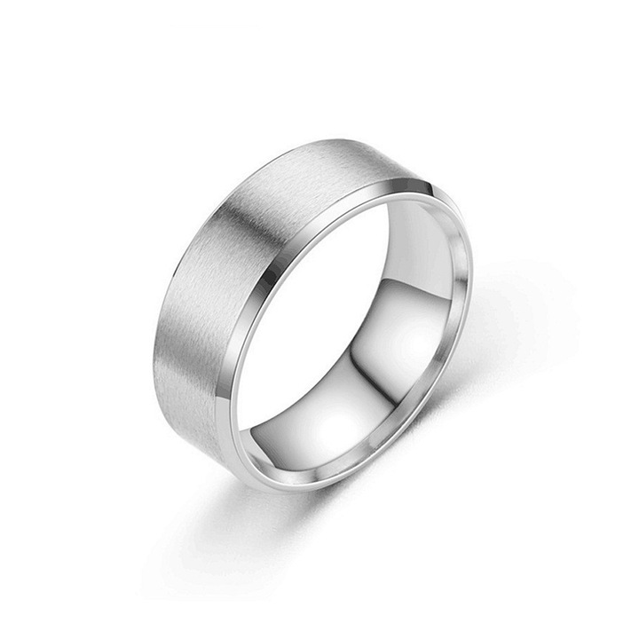 Verigheta unisex din titan, mat, argintiu, circumferinta 56mm