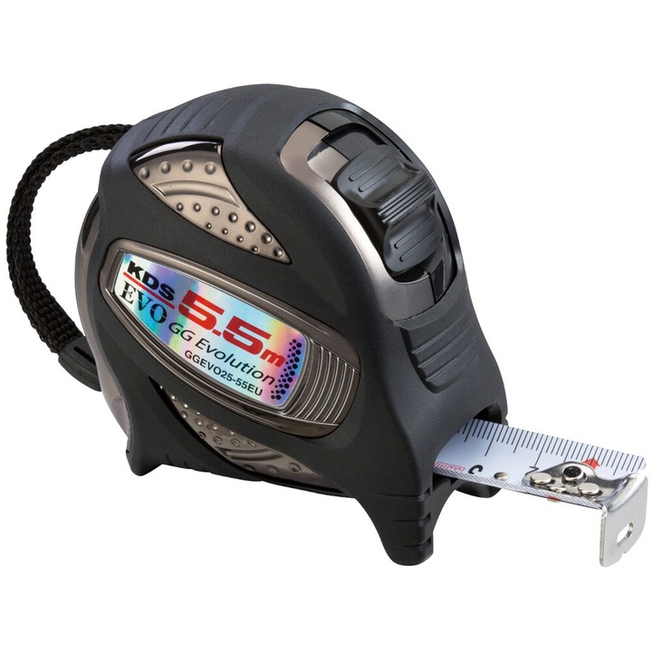 Ruleta, KDS, Nailon, 5.5 m x 25 mm, Negru