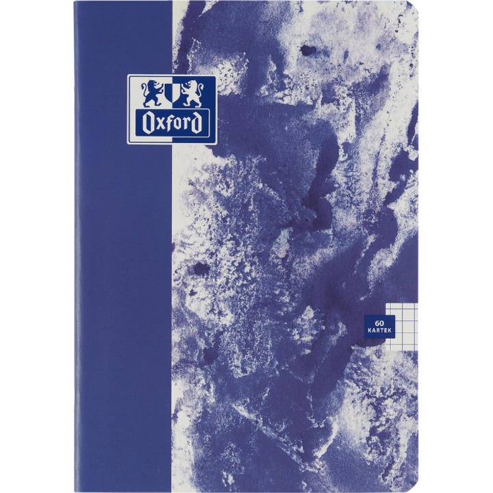 Caiet Oxford Paint, A5, 60 file cu carouri si margine, coperta mata multicolor