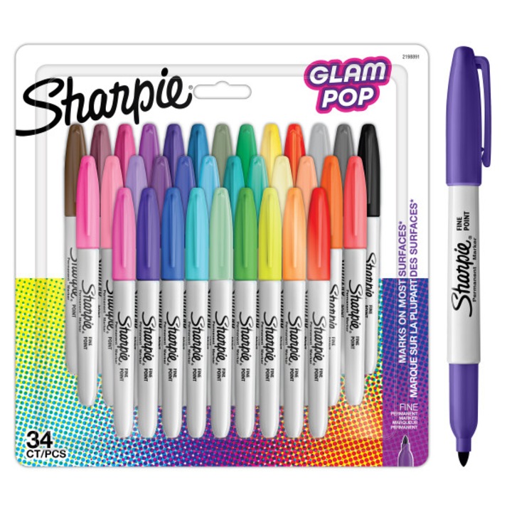 Комплект 34 перманентни маркера Sharpie Glam Pop