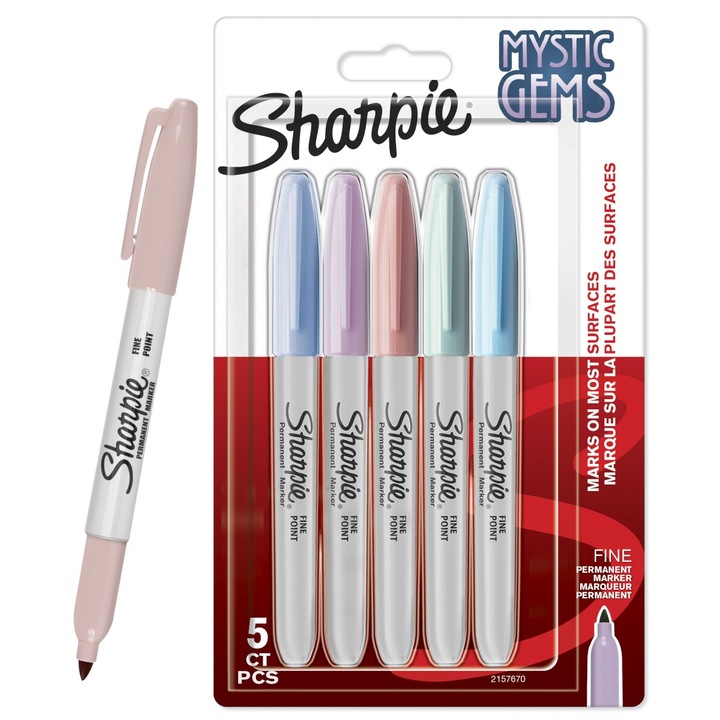 Комплект от 5 перманентни маркера Mystic Gems, SHARPIE, многоцветни