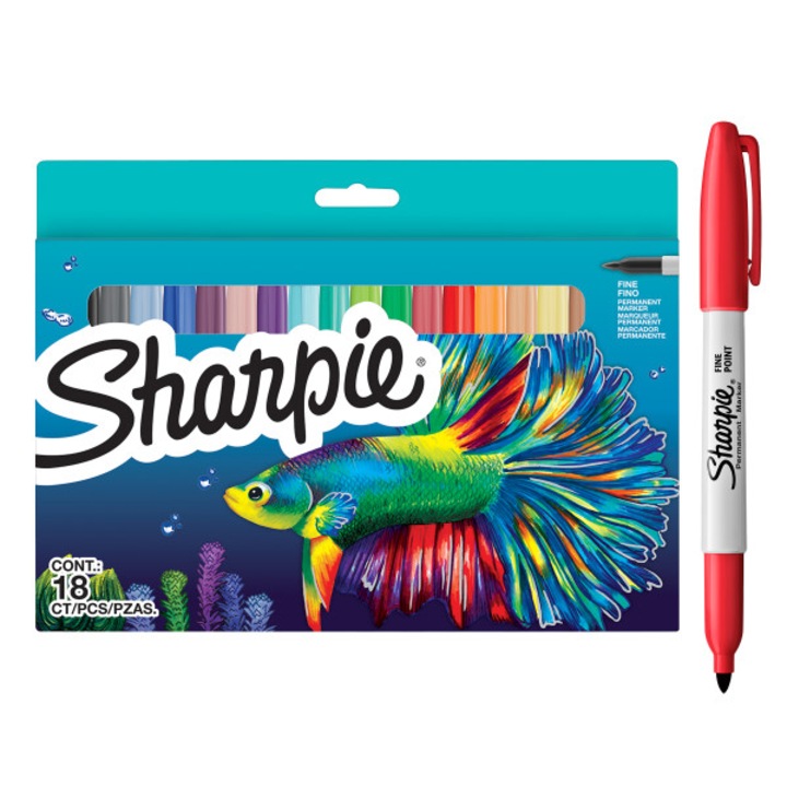 Комплект от 18 перманентни маркера Sharpie Fish