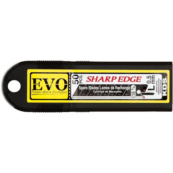 Set 50 lame pentru cutter KDS, Otel, 18 mm, Negru