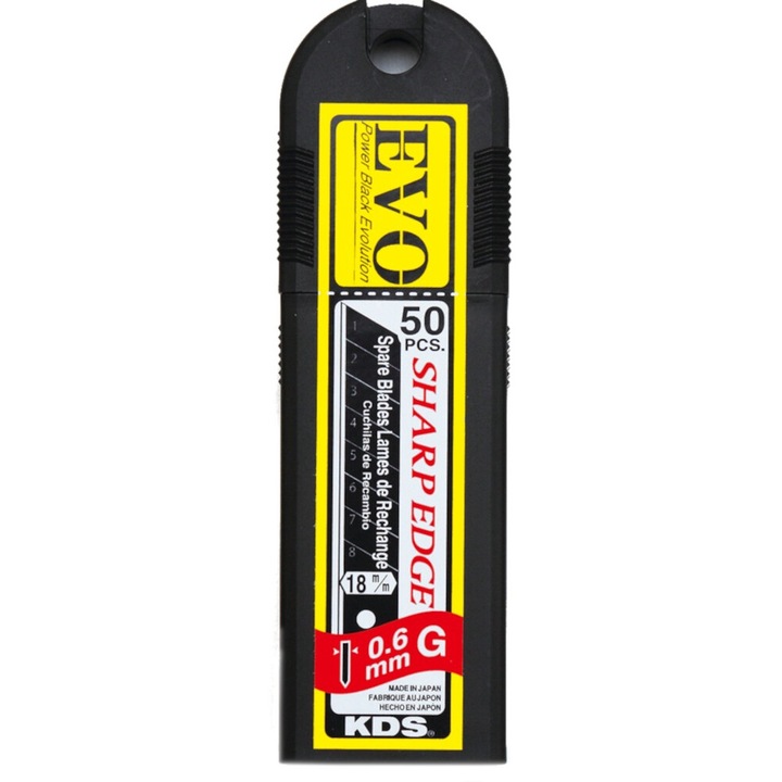 Set 50 lame pentru cutter, EVO, 18mm, negru, 0.6mm