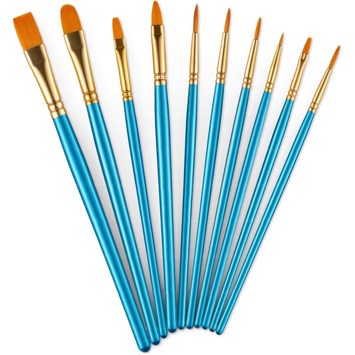 Set de Pensule pentru Pictura, Multifunctionale, 10 Dimensiuni, 17.5-19.5cm