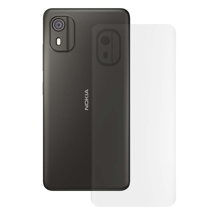 SILKASE matt hátfólia Nokia C02-hez, hátvédő, szilikon