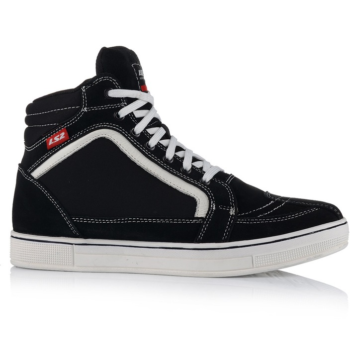 Ghete moto, LS2 Doron, Alb/Negru, Unisex, Cizme moto, marime 44