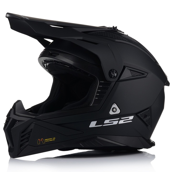 Мотоциклетна каска, LS2, MX708 Fast II, матово черна, UV защита, крос/ендуро/ATV, ABS, 2XL 63-64 см